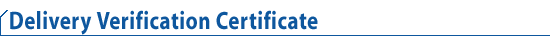 Delivery Verification Certificate